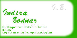 indira bodnar business card